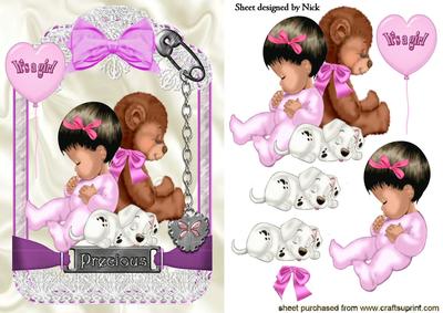 Precious Little Thing! a Baby Girl in Lace Frame