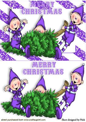 Playful Elves with Christmas Tree