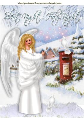 Silent Night! Holy Night!angel Blessing the House A4