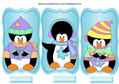 Snowy Penguins Wrapped Up for Winter Toppers