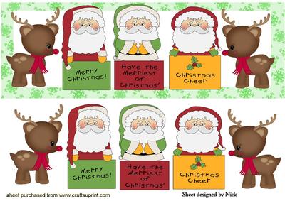 Santa with Messages and Reindeers Dl