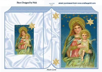 Vintage Mary and Baby Jesus Folded Book