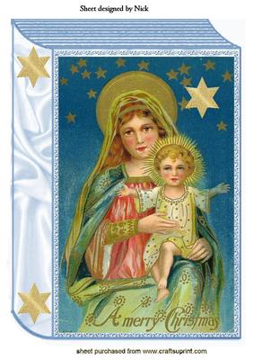 Vintage Mary and Baby Jesus Large A4 Book