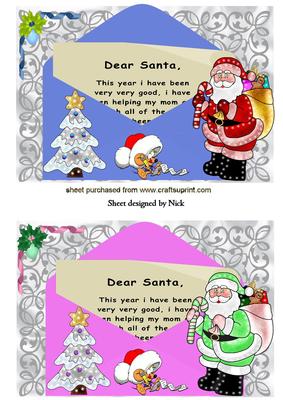 Message to Santa! with Envelope and Christmas Tree Toppers
