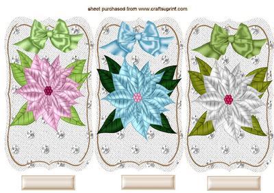 Christmas Poinsettia Toppers with Bows