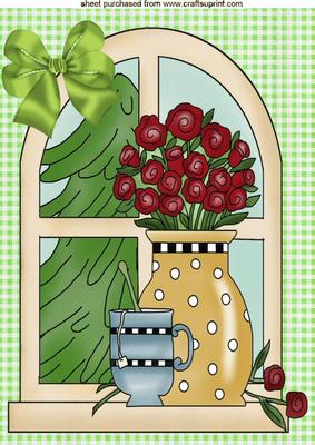 Vase of Flowers in the Window A4