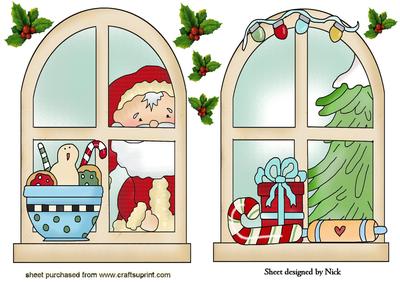 Window Toppers with Santa