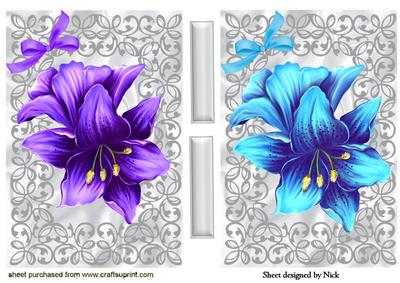 Pretty Lily Toppers with Bows in Ornate Frames