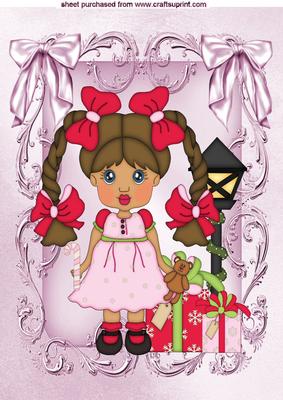 Cute Little Girl with Her Teddy and Presents A4