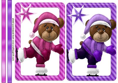 Lovely Felt Skating Bear Toppers with Stars