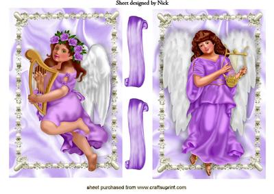 Beautiful Angels in Pearl and Satin Frame Toppers