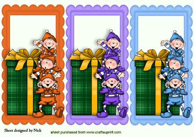 Naughty Elves with Christmas Present Toppers