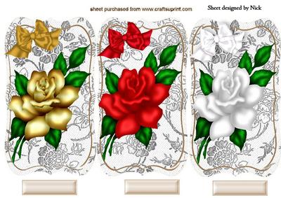 Roses for U, Pretty Rose Toppers with Bows