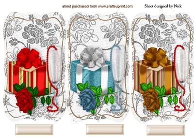 Gift with Rose, Toppers and Pearls
