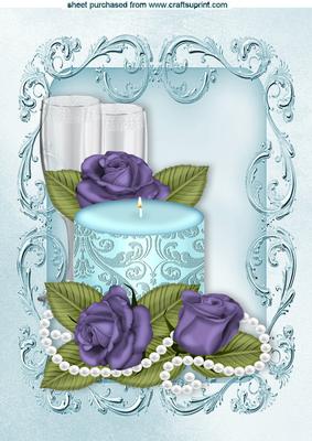 Purple Roses with Pearls and Champers A4