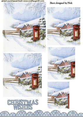 Snow Scene with Cottage Pyramids