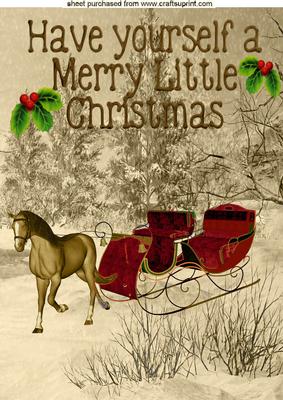 Vintage Scene with Horse and Sleigh A4