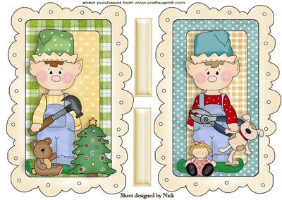 Santas Elves with Childrens Toys, Toppers