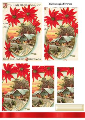 Snow Scene, "with Kind Remembrance Pyramids