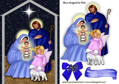 Beautiful Nativity Scene with Star