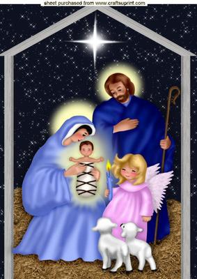 Beautiful Mary & Joseph Nativity Scene A4