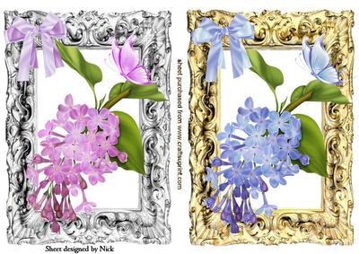 Lilac and Pink Flowers with Butterflies Toppers