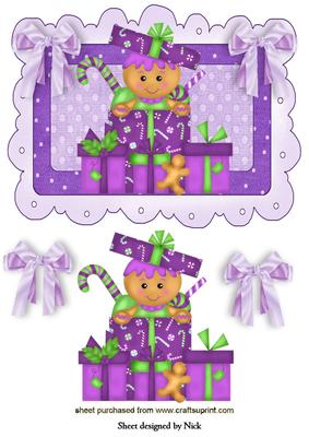 Gingerbread Girl with Christmas Presents