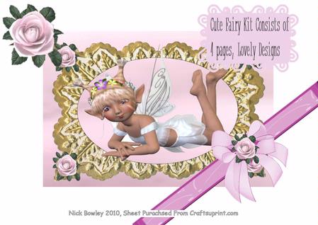 Cute Little Fairy in Elegant Gold Frame Kit