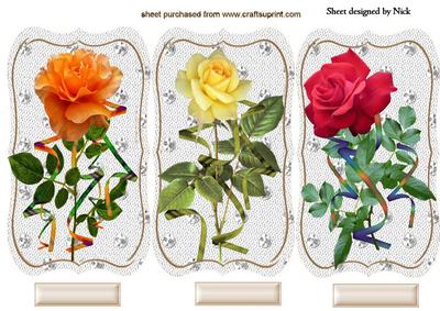 Pretty Rose Toppers with Ribbons