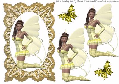 Pretty Yellow Fairy in a Pretty Frame