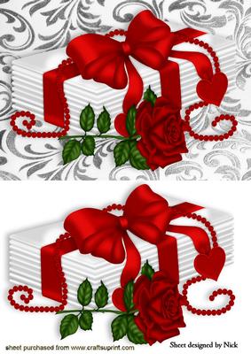 Love Letters Tied with a Red Bow and Rose
