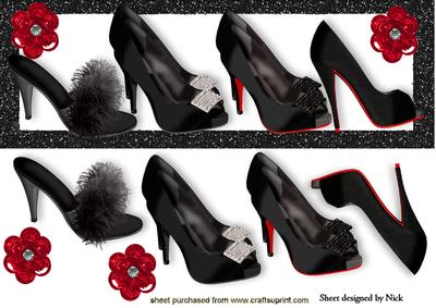 Glitz & Glamour Black Evening Shoes with Sequins Dl