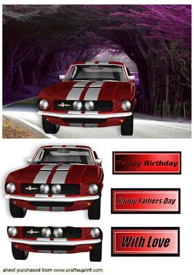 On the Road with Red Sports Car