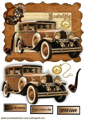 Vintage Car in Steampunk Frame