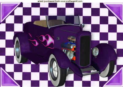 Purple Vintage 1932 Roadster Car A4