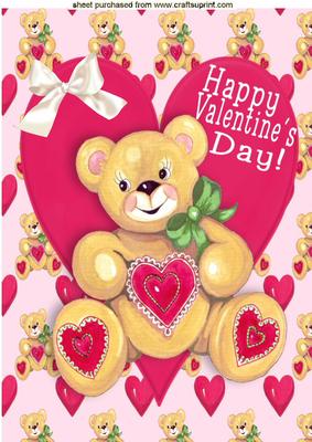 Little Bear with Heart and Bow A4
