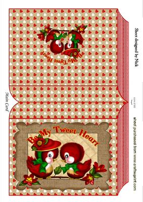 Be My Tweet Heart, Love Birds on Folded Book