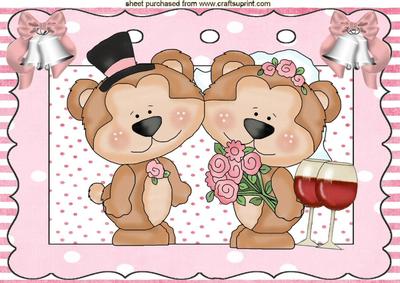Love Bears on Our Wedding with Bells A4