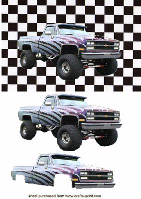 Great Monster Truck on Black/white Background
