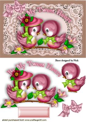 Be My Tweety Heart, Little Birds on Vintage Lace