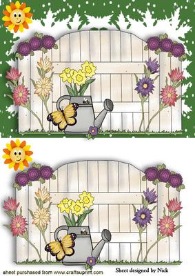 In the Sunny Garden with Flowers