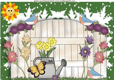 In the Sunny Garden with Blue Birds A4