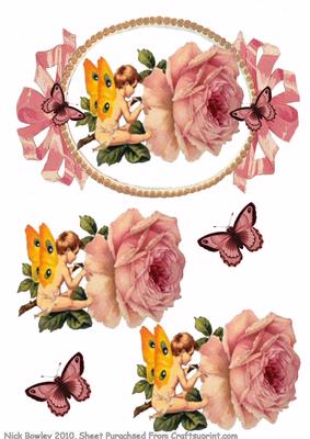 Faerie with Rose in Pretty Frame