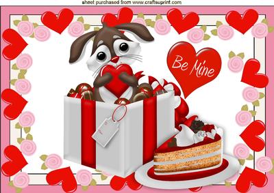 Piece of Cake, Piece of My Heart with Cute Love Bunny A4