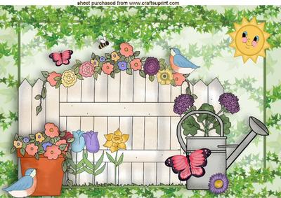 In the Flower Garden with Birds and Butterflies A4