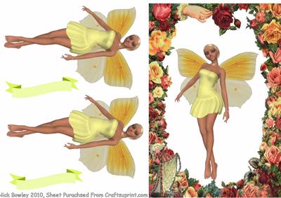 Pretty Faerie in Lemon in a Flower Frame