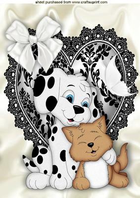 Cute Dalmation & Kitten Now That's What I Call Love! A4