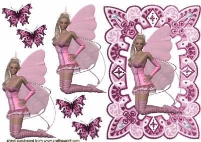 Gorgeous Pink Fairy in Pretty Pink Frame