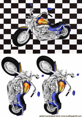 Motor Bike on Black/white Background