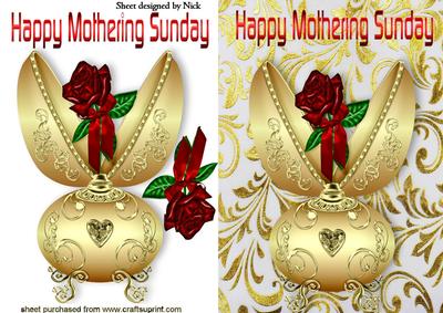 Mothering Sunday with Rose and Gold Egg A5